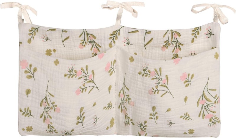 zonBroth Cotton Baby Nappy-Bag Organizer, Bunk Bedside Hanging Bag, 2-Pocket, 15*7.5 Inches, Printing - Image 1